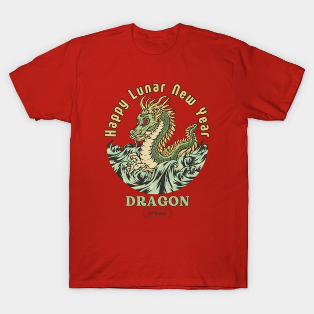 Dragon Of Wave, Happy Lunar New Year T-Shirt by Hi Project